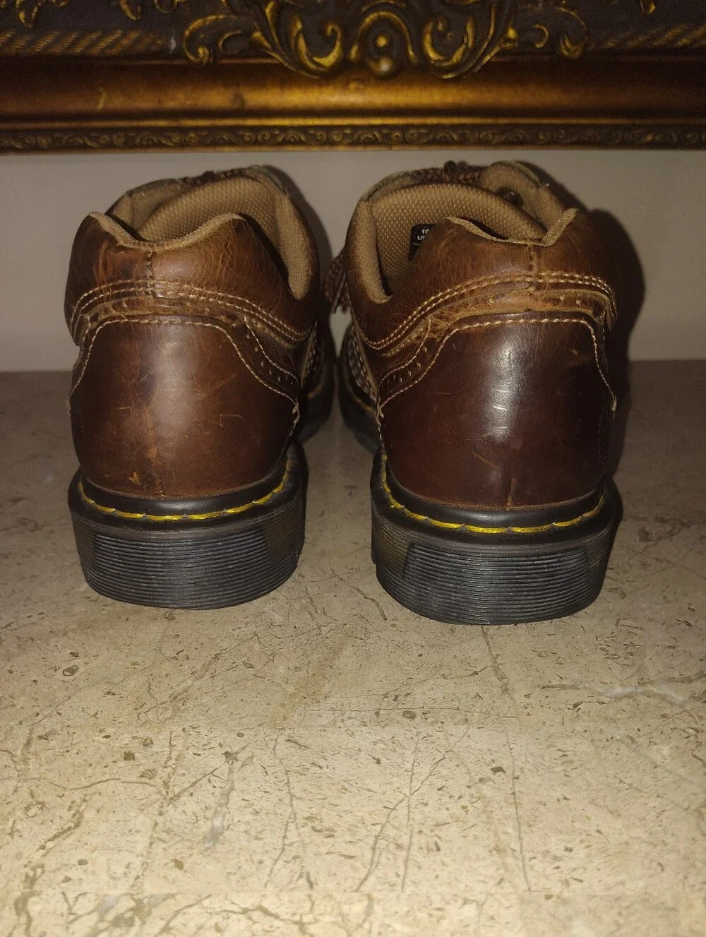 Dr Martens EVERETTE AW004  Men's Brown Leather Shoes - Durable Casual Lace-Up